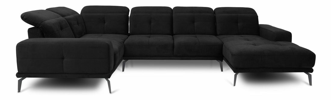 Rohová sedačka v tvare U Nicolette (tmavosivá) (L)