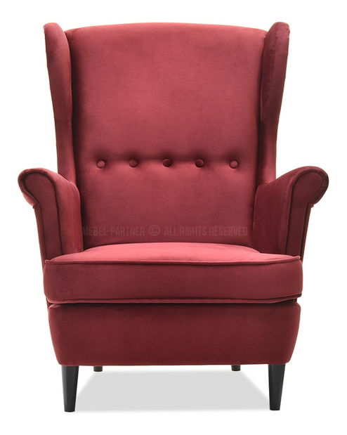 Fotoliu cu urechi Margis (bordo + nuc)