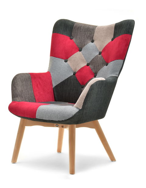 Kreslo Nutri (patchwork + čierna)