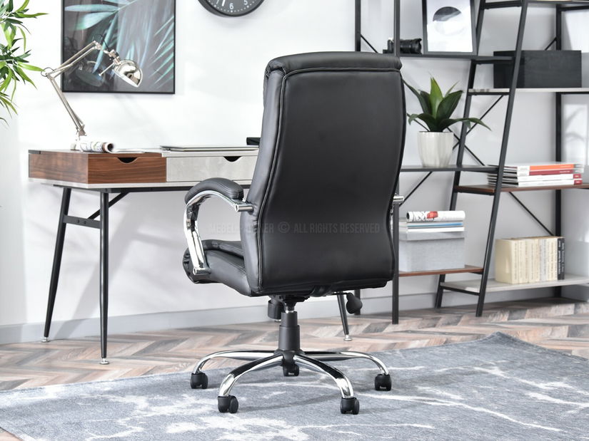 Fotoliu Luxus (negru + crom)