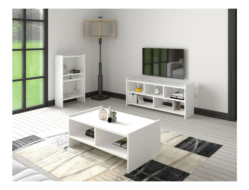 Súprava nábytku do obývacej izby Sakeko 4 (biela) 