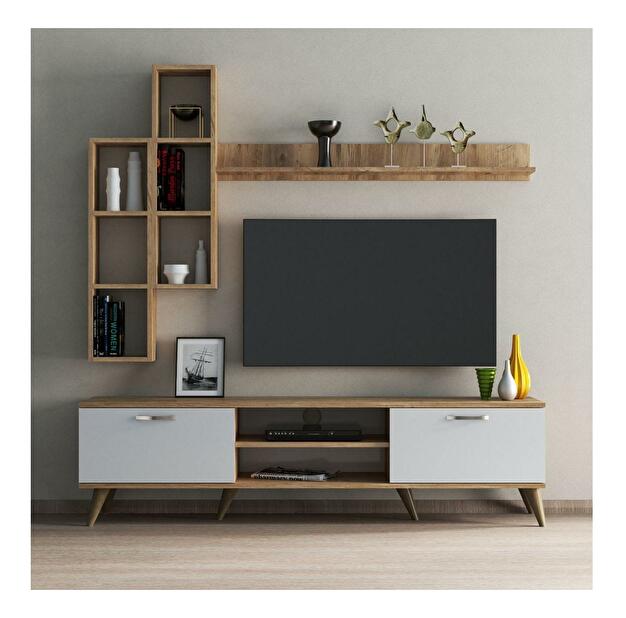 Mobilier living Lavune 2 (alb + pin atlantic) 