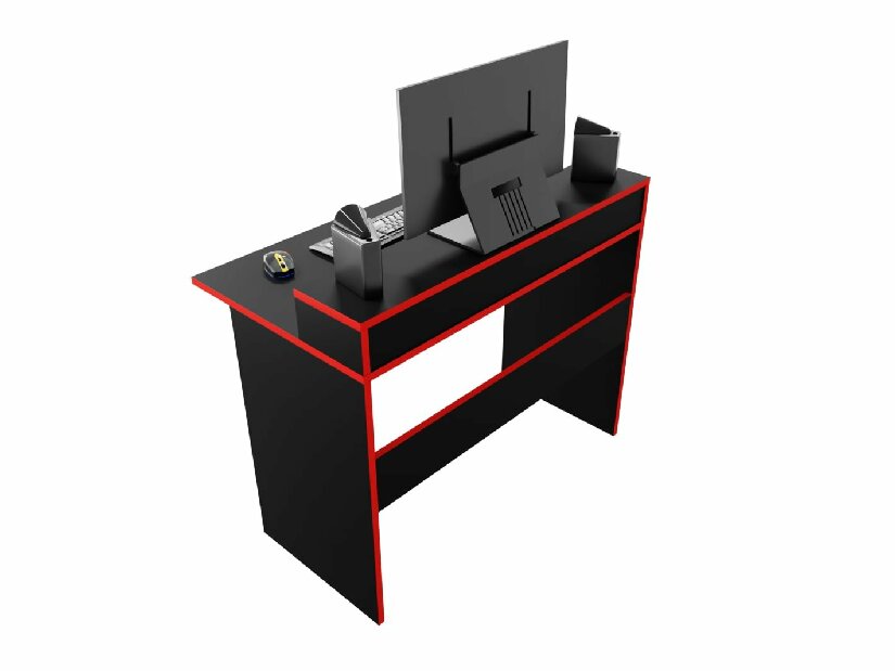 Masă PC gaming Adapt (Negru + Roșu) (fără iluminat)