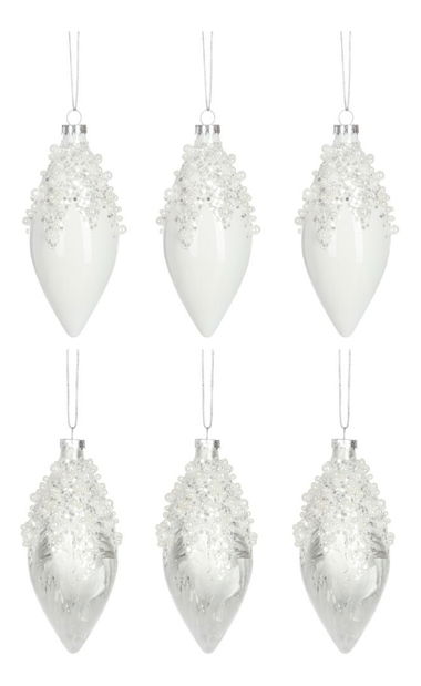 Dekoratívny predmet Jolipa Vianočná dekorácia (6x6x13cm) (Biela)