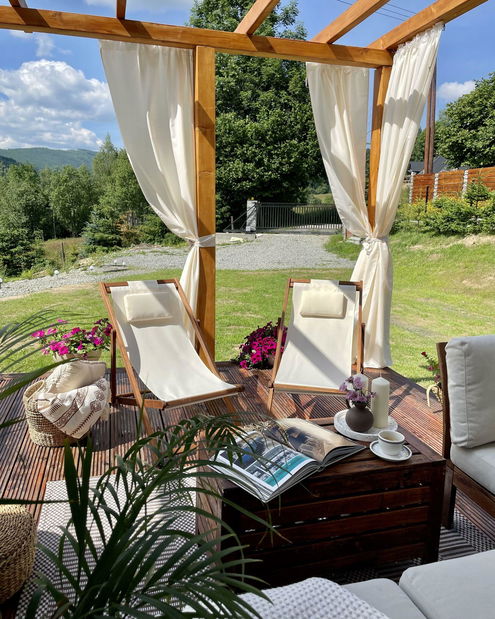 Set 2 șezlonguri de grădină cu huse de rezervă Alexandrinos (alb)