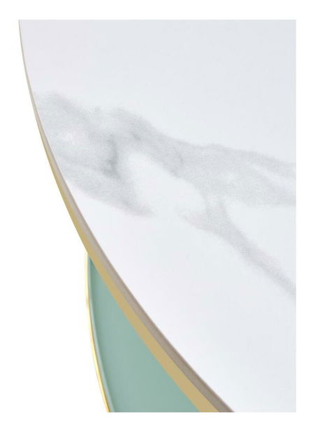 Măsuță cafea Eggerton (Marmură deschisă + crem + crom-auriu)