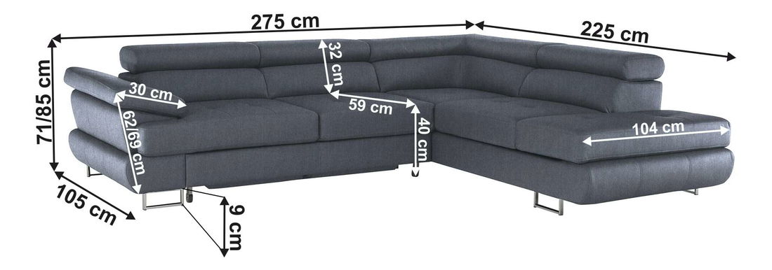 Kutna garnitura s prostorom za odlaganje Bolton (soro 97) (D) 