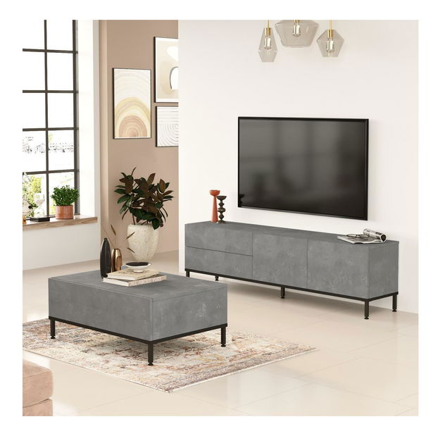 Set za dnevni boravak Levoretta 35 (siva + crna)