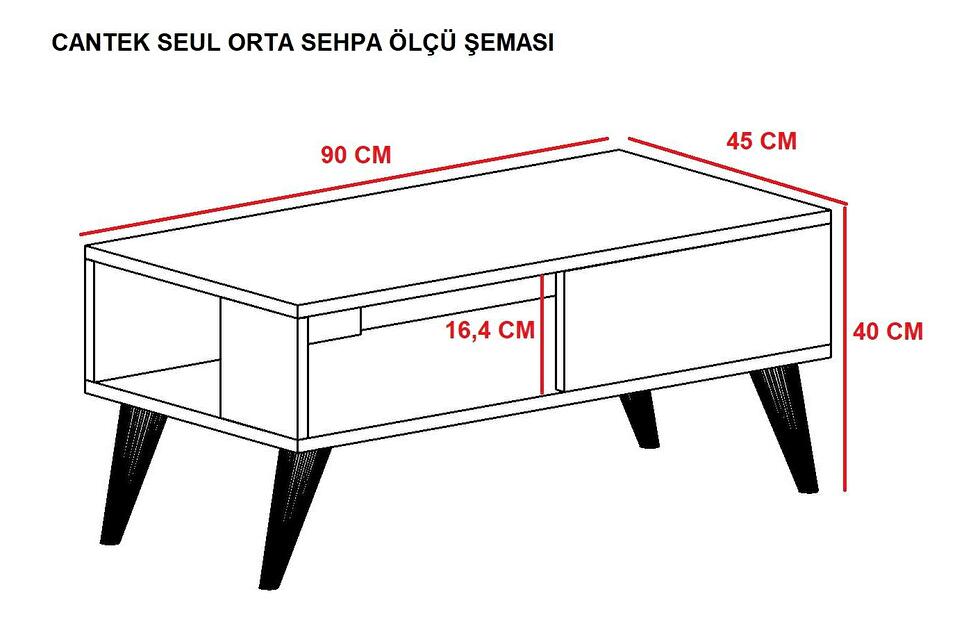 Konferenčný stolík Vavepu 2 (čierna + biela) 