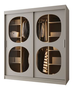 Dulap de haine 180 cm Boomer 2 (Cașmir) (cu iluminat)