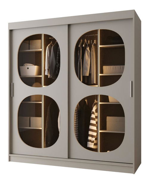 Šatníková skriňa 180 cm Boomer 2 (kašmír) (s osvetlením)