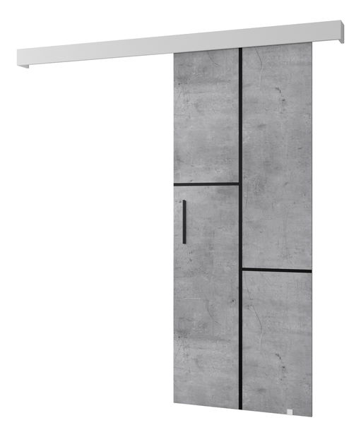 Uși culisante 90 cm Sharlene VII (beton + alb mat + negru)