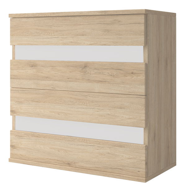 Comodă Mevole 4S (stejar sonoma + alb)