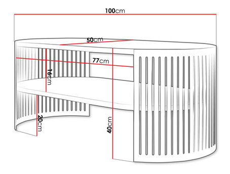 Stolić za kavu Zentono I (crna + hrast craft zlatni)