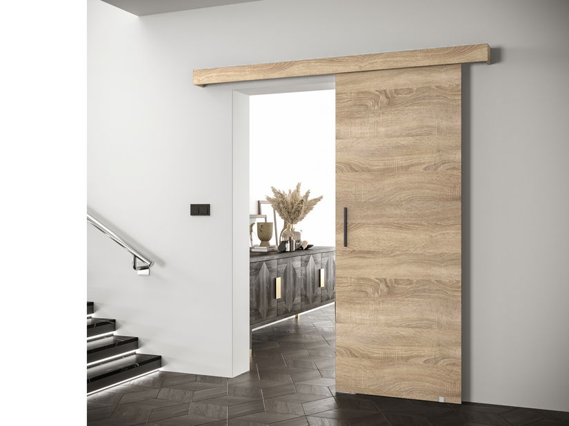 Uși culisante 90 cm Sharlene I (stejar sonoma + stejar sonoma + negru)
