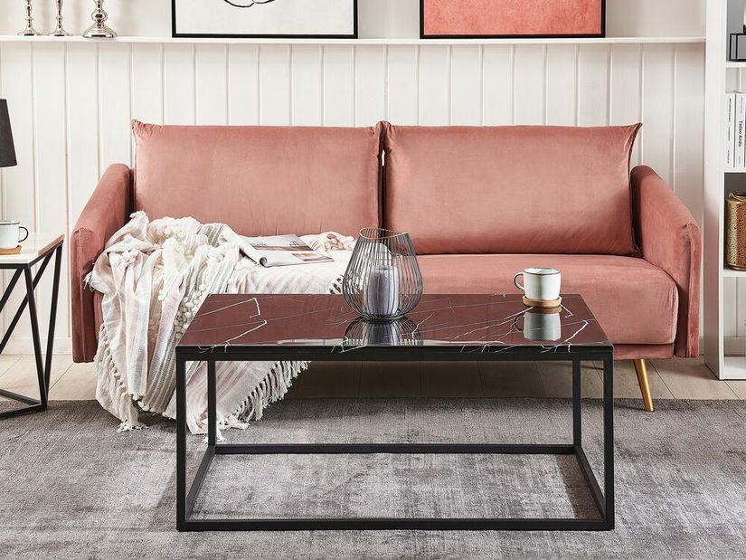 Dohányzóasztal DELAND (MDF) (fekete márvány mintával)