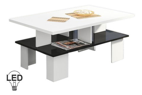 Stolić za kavu Sudbury 2 (bijela + sjaj crni) 