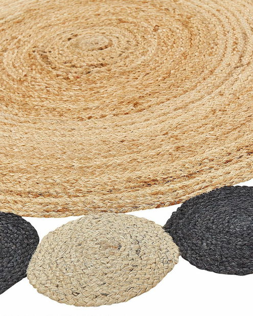 Koberec ⌀ 140 cm Voszat (čierna)