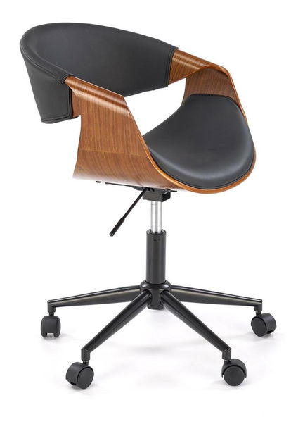 Fotoliu de birou Balbo (negru + nuc)
