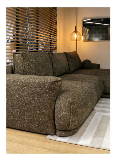 Rohová sedacia súprava Dita (P) (olivová + čierna)