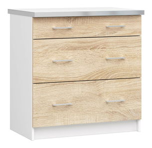 Dolná kuchynská skrinka Lula s80 sz3 (matná biela + dub sonoma)