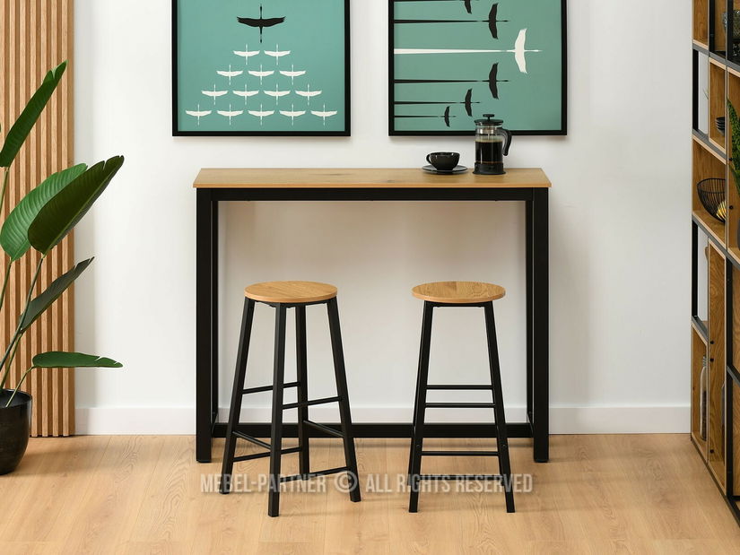 Jedálenský set Remma (dub + čierna) (pre 2 osoby)