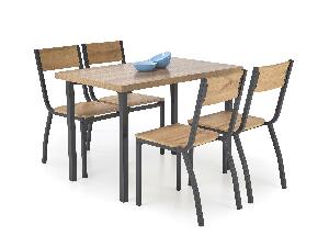 Set masă scaune Miltony (natural + negru) (pentru 4 persoane)