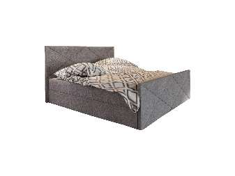 Bračni krevet  Boxspring 180 cm Milagros 4 (siva) (s madracem i prostorom za odlaganje)