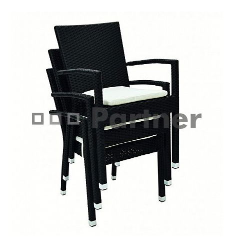 Záhradná zostava Napoli II. 1+4 (čierna) (um. Ratan)