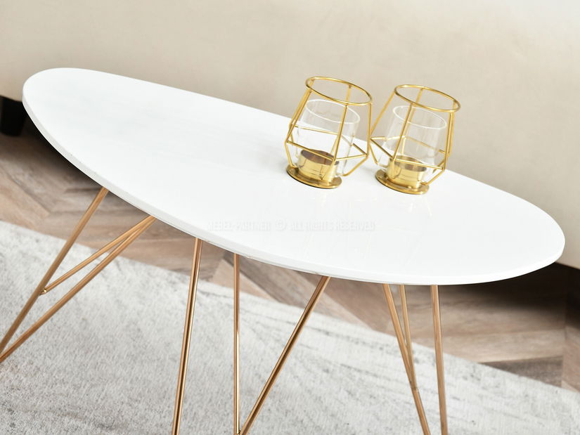 Măsuță de cafea Rave S (alb + cupru)