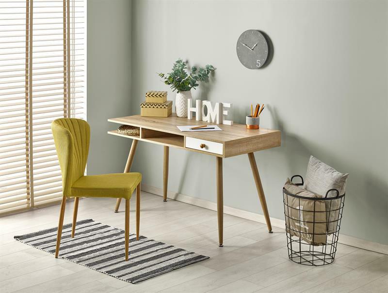 PC stolić Bernie (svijetlo drvo + bijela)