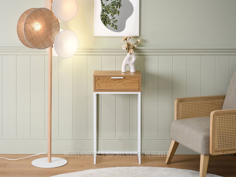 Konzolni stolić Norma S (hrast + bijela)