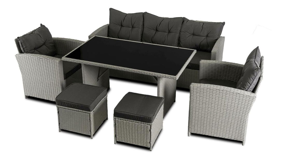 Set mobilier de grădină Comidas (gri) (pentru 7 persoane)