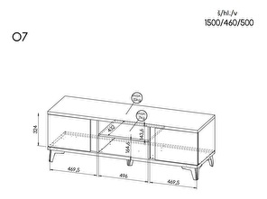TV stolík typ O7 Onley (lesklá biela + dub riva)