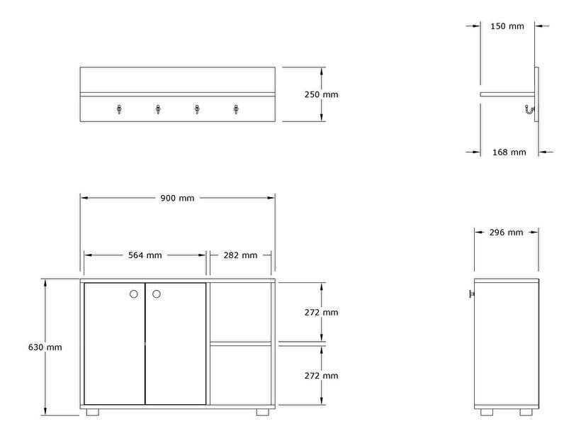 Mobilier Hol Detabu 1 (stejar zafir) 