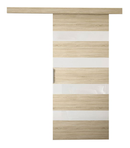 Interiérové posuvné dvere Opera 90 V (biely + biely lacobel) *bazár