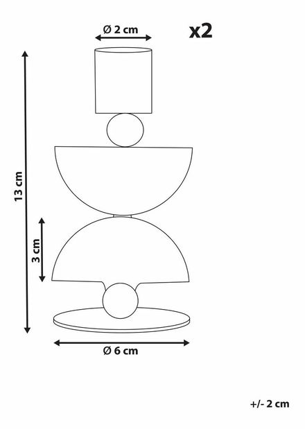 Set 2 sfeșnic Daphie (galben)