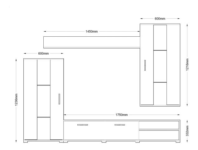 Nappali bútorsor Felton (sonoma tölgy)