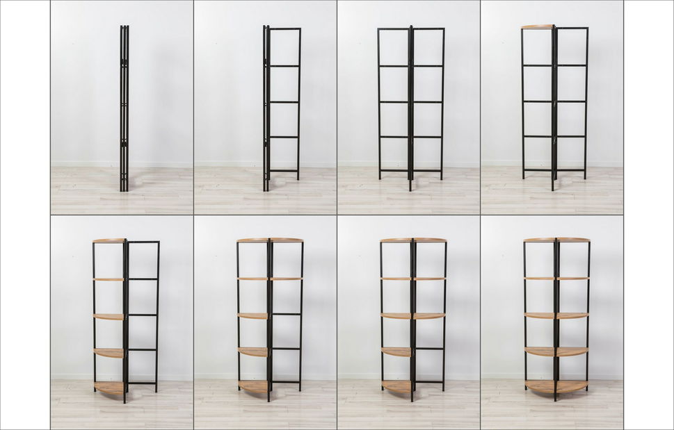 Regál Punale 3 (atlantická borovica + čierna)