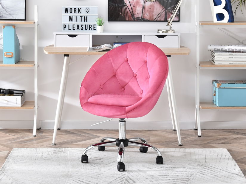 Fotel Lush 4 (rózsaszín + króm)