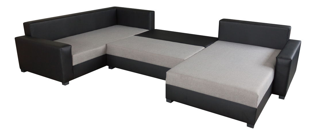 U alakú sarokkanapé Banno (barna + fehér) (B)