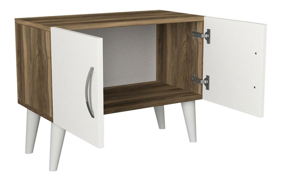 Nočný stolík Somimi 2 (orech + biela)