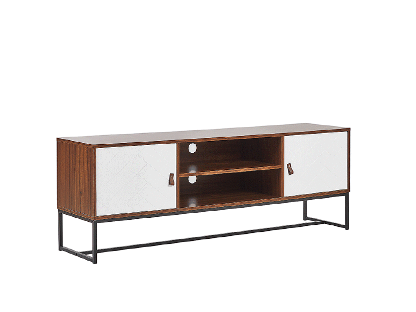 Masă TV/ Comodă NAVVEA (lemn închis + alb)