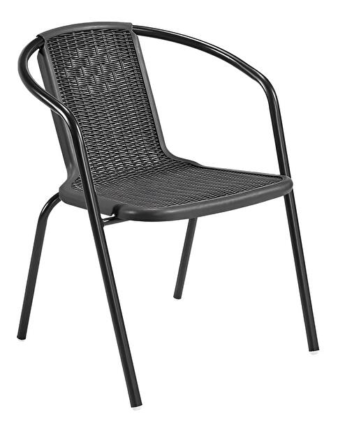 Záhradná stolička Fendy (čierna)oceľ + plast)