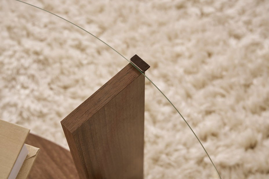 Stolić za kavu Claro (orah + staklo)