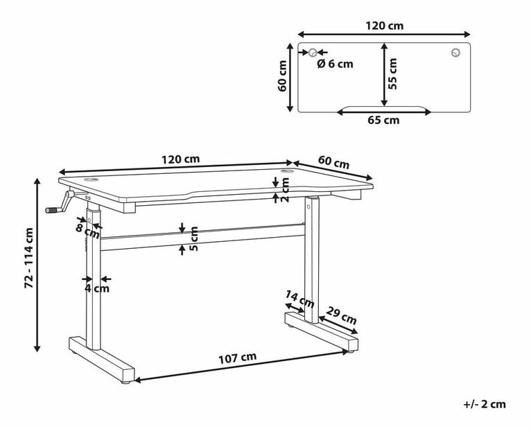 Masă PC DURUB (negru)