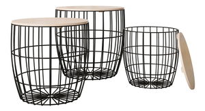 Set 3 măsuțe de cafea Bravo (negru + natural)