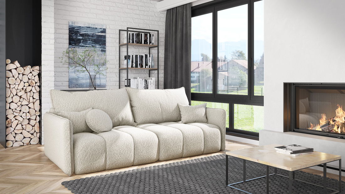 Háromszemélyes kanapé Carmelone 3OS (tejszín)