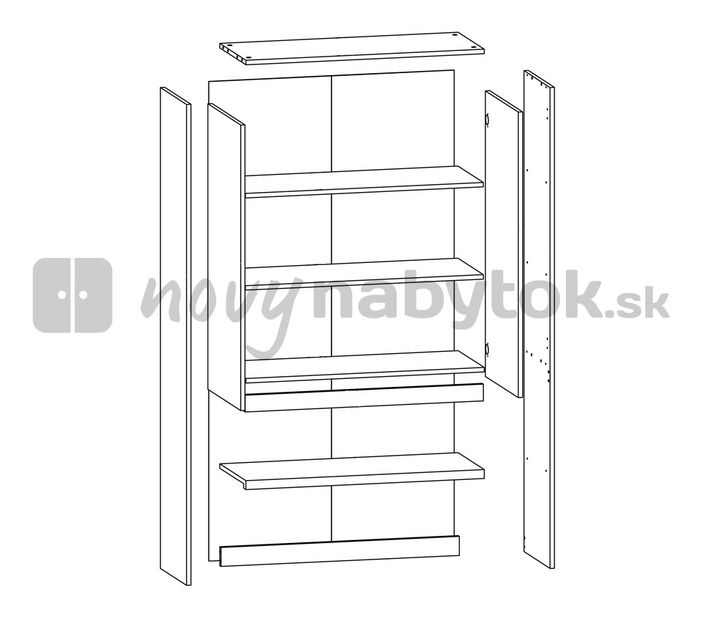 Komoda BRW Moden KOM2S/90