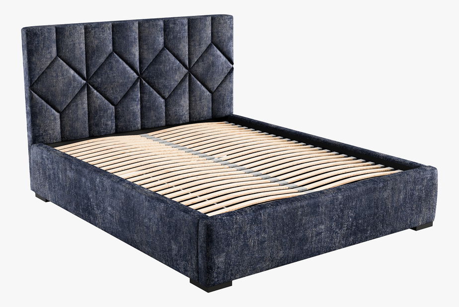 Tapeciran krevet 160x200 cm Veggie (plava